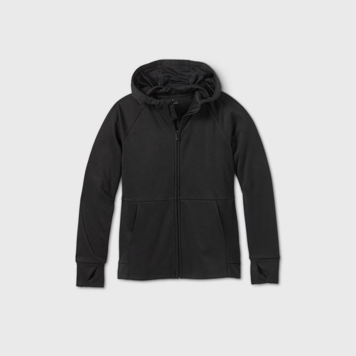 Boys' Tech Fleece Full Zip Hoodie Sweatshirt - All In Motion Black Heather