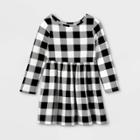 Toddler Girls' Knit Long Sleeve Dress - Cat & Jack Black/cream