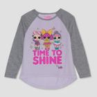 Girls' L.o.l. Surprise! Long Sleeve Raglan T-shirt - Lilac/gray