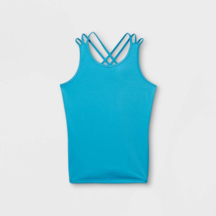 Girls' Racerback Tank Top - All In Motion Turquoise