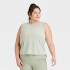 Women's Plus Size Cropped Tank Top - All In Motion Heathered