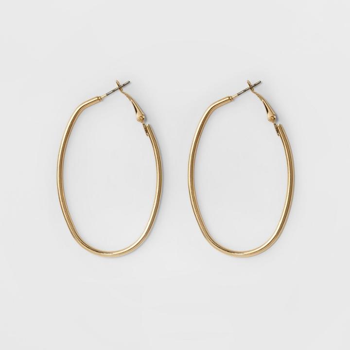 Women's Smooth Hoop Earring - A New Day Gold