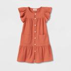 Toddler Girls' Button-front Short Sleeve Dress - Cat & Jack