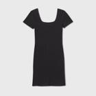 Women's Plus Size Short Sleeve Knit Dress - Wild Fable Black