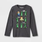 Boys' Minecraft Long Sleeve Graphic T-shirt - Gray