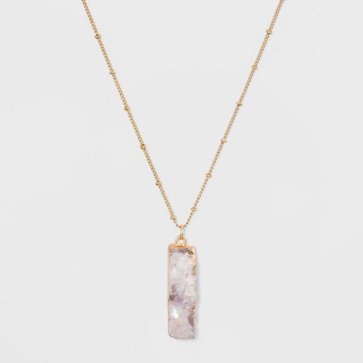Semi Precious Druzy Necklace - Universal Thread Pink/gold