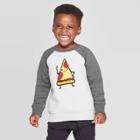 Toddler Boys' Pizza Fleece Raglan Sleeve Crew Sweatshirt - Cat & Jack Gray 18m, Toddler Boy's