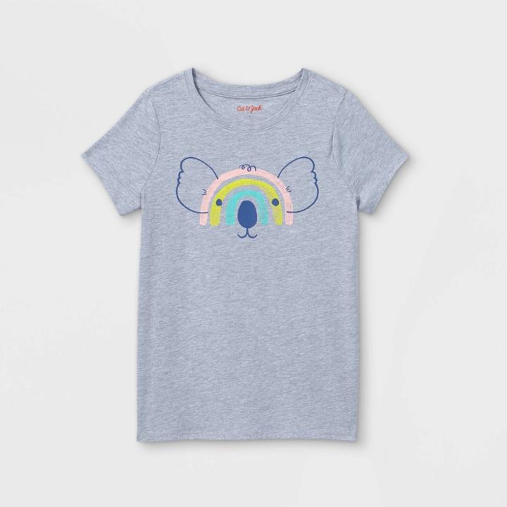 Girls' Rainbow Koala Graphic Short Sleeve T-shirt - Cat & Jack Gray