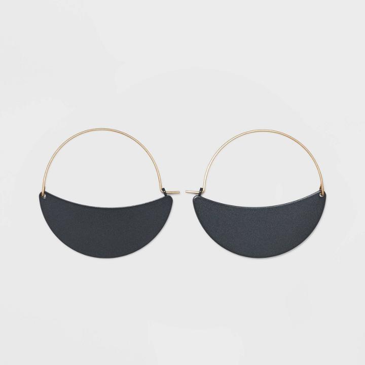 Half Moon Matte Spray Hoop Earrings - Universal Thread Gray, Women's