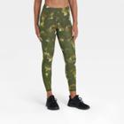 Women's Sculpted Linear Camo Print High-waisted 7/8 Leggings 25 - All In Motion Green