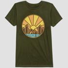 Hybrid Apparel Men's Sunrise Lake Short Sleeve Graphic T-shirt - Orchid