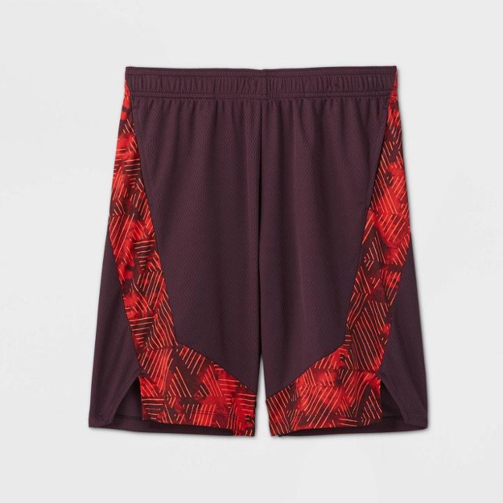 Boys' Print Block Performance Shorts - All In Motion Burgundy