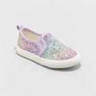Toddler Girls' Madigan Slip-on Glitter Apparel Sneakers - Cat & Jack Purple