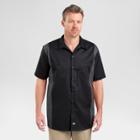 Petitedickies Men's Relaxed Fit Two-tone Twill Short Sleeve Work Shirt- Black/charcoal M, Size: