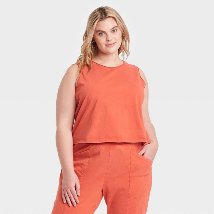 Women's Plus Size Tank Top - Universal Thread Rust