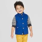 Genuine Kids From Oshkosh Toddler Boys' Canvas Quilted Vest - Blue