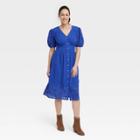 Women's Short Sleeve A-line Dress - Knox Rose Royal Blue