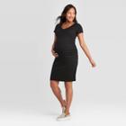 Maternity Short Sleeve T-shirt Dress - Isabel Maternity By Ingrid & Isabel Black