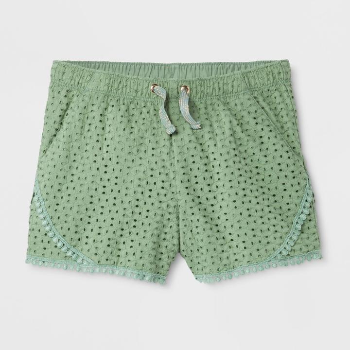 Plus Size Girls' Textured Fashion Shorts - Cat & Jack Green L Plus, Pioneer