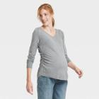 V-neck Essential Pullover Maternity Sweater - Isabel Maternity By Ingrid & Isabel Gray