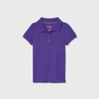 Petitetoddler Girls' Short Sleeve Stretch Pique Uniform Polo Shirt - Cat & Jack Purple