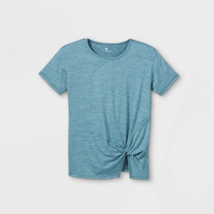 Girls' Short Sleeve Split Hem Studio T-shirt - All In Motion Green