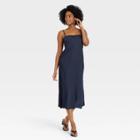 Women's Apron Slip Dress - A New Day Navy Blue