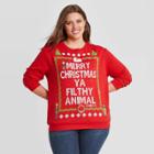 Women's Disney Home Alone Plus Size Merry Christmas Light Up Graphic Sweatshirt - Red