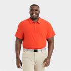 Men's Big & Tall Stretch Woven Polo Shirt - All In Motion Light Orange