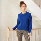 Women's Slouchy Crewneck Pullover Sweater - A New Day Blue