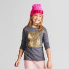 Girls' Long Sleeve Owl Graphic T-shirt - Cat & Jack Gray