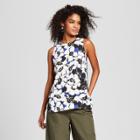 Women's Floral Print Sleeveless Longline Tank Top - Who What Wear White/black M, White/black Floral