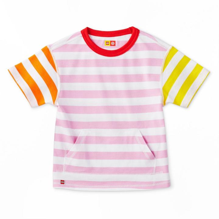 Toddler Adaptive Mix Striped Short Sleeve T-shirt - Lego Collection X Target Pink