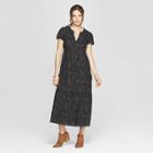 Women's Short Cap Sleeve Midi Dress - Universal Thread Black