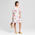 Eclair Women's Floral Print Short Sleeve Kimono Wrap Midi Dress - Clair Light Blue/red