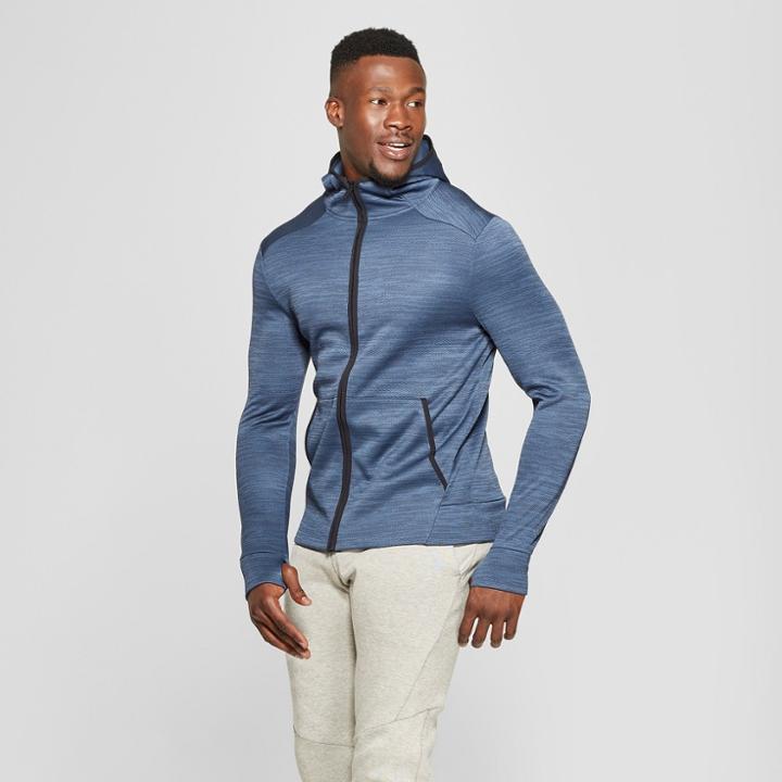 Men's Textured Fleece Full Zip Hoodie - C9 Champion Elevation Blue Navy