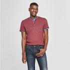 Men's Standard Fit Short Sleeve Henley Shirt - Goodfellow & Co Berry Cobbler