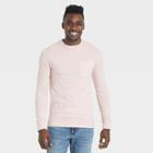 Men's Regular Fit Long Sleeve Pocket Jersey Crewneck T-shirt - Goodfellow & Co Pink