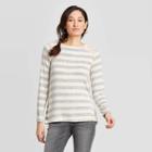 Women's Striped Long Sleeve Round Neck Blouse - Knox Rose Ivory Xs, Women's, Beige