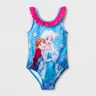 Toddler Girls' Frozen One Piece Swimsuit - Blue