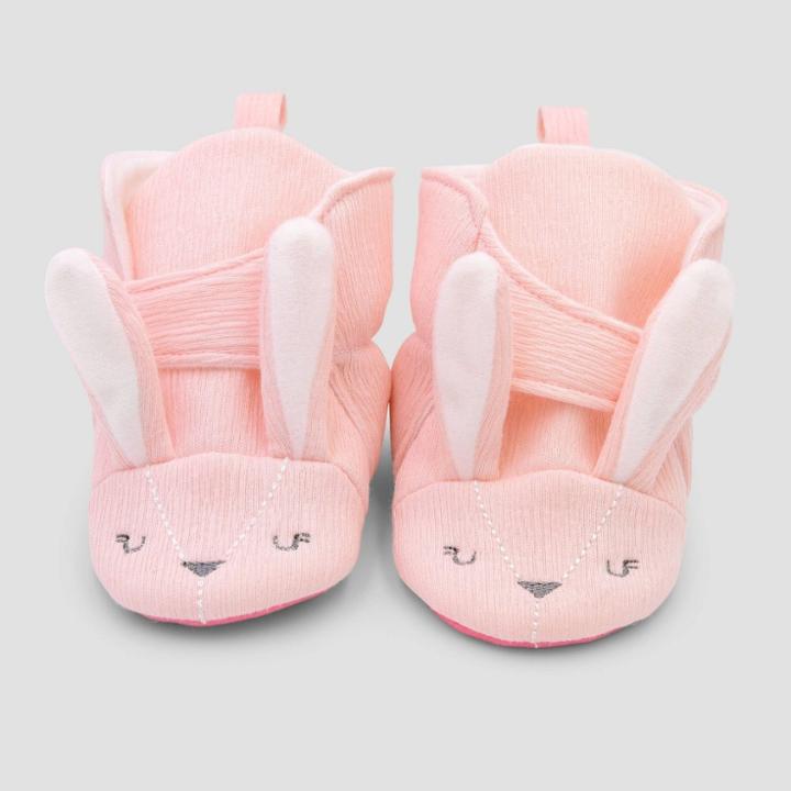 Baby Girls' Constructed Bunny Bootie Slippers - Cloud Island Pink