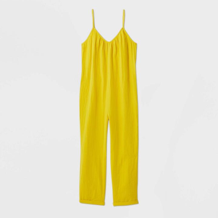 Women's Sleeveless Scoop Neck Jumpsuit - Universal Thread Yellow