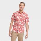 Men's Short Sleeve Button-down Shirt - Goodfellow & Co Rose Pink