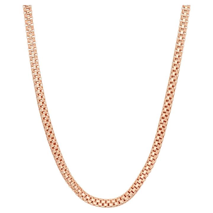 Tiara Rose Gold Over Silver 20 Popcorn Link Chain Necklace, Size: