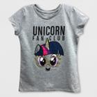 Girls' My Little Pony 'unicorn Fan Club' Short Sleeve T-shirt - Heather Gray