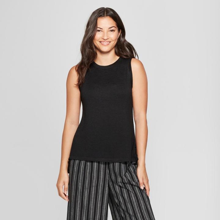 Women's Relaxed Fit Tank - A New Day Black