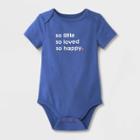 Baby Girls' 'so Little' Short Sleeve Bodysuit - Cat & Jack Blue Newborn