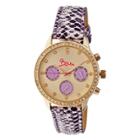 Women's Boum Serpent Watch With Crocodile-embossed Genuine Leather Strap-purple, Purple