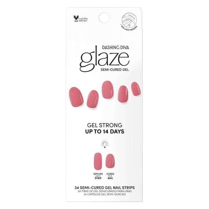 Dashing Diva Glaze Gel Color Nail Art Strips - Mauve Pink