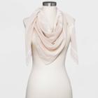Women's Oversize Floral Print Square Scarf - A New Day Cream One Size, Ivory